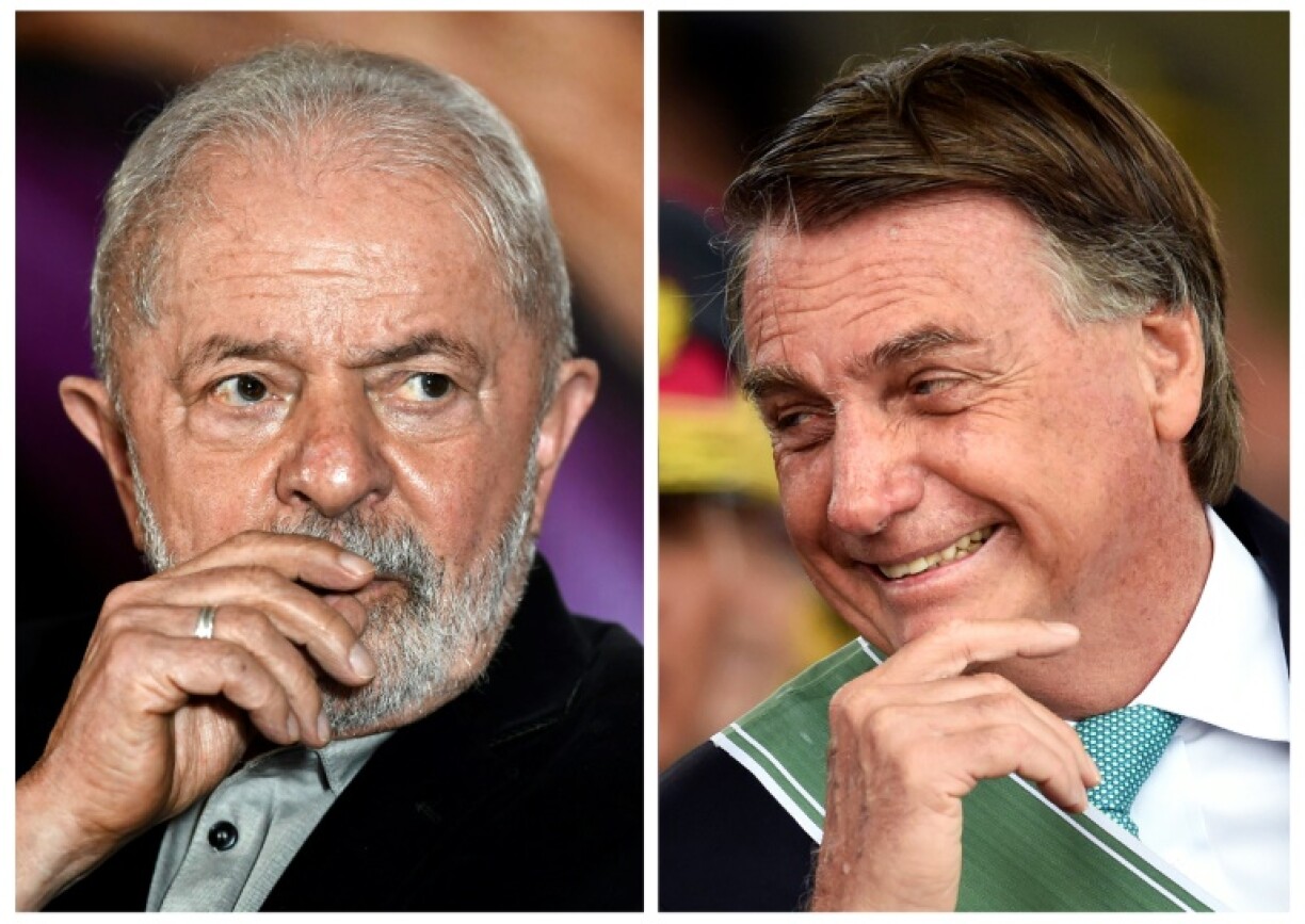 Lula (G) et Jair Bolsonaro (D), candidats à l'élection présidentielle au Brésil le 2 octobre 2022