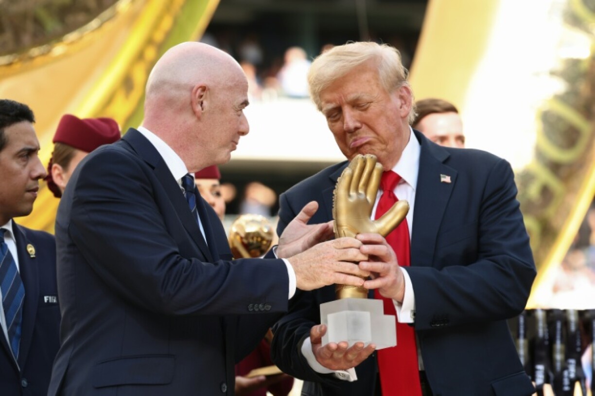 US President Donald Trump pictured with FIFA president Gianni Infantino in July