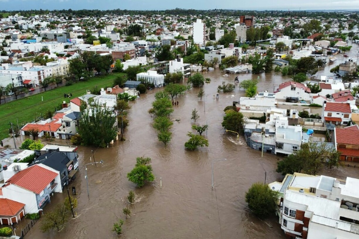 Torrential rain caused flooding in the Argentine port city of Bahia Blanca, killing six people