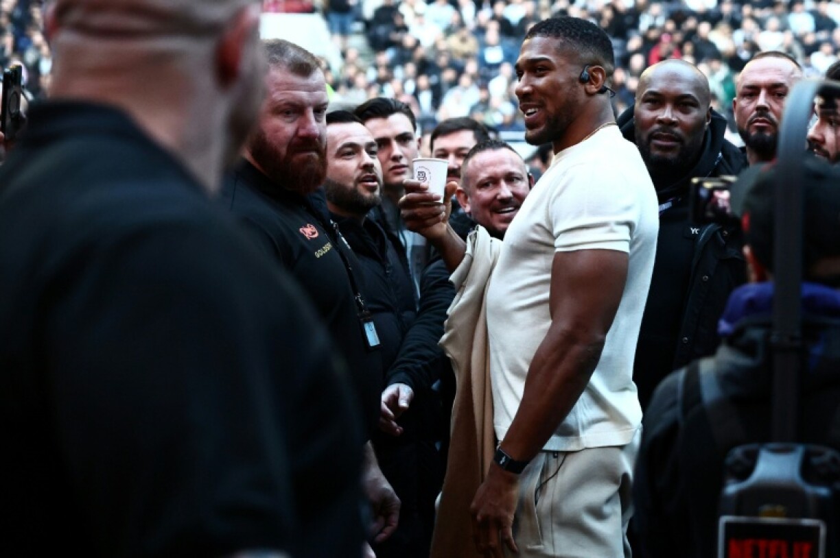 Le boxeur britannique Anthony Joshua, le 11 avril 2026 au Tottenham Hotspur Stadium de Londres