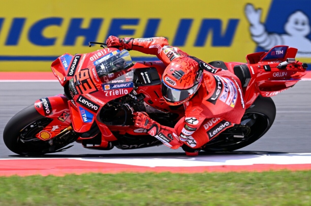 Ducati's Spanish rider Marc Marquez rides during the qualifying session ahead of the Indonesia MotoGP