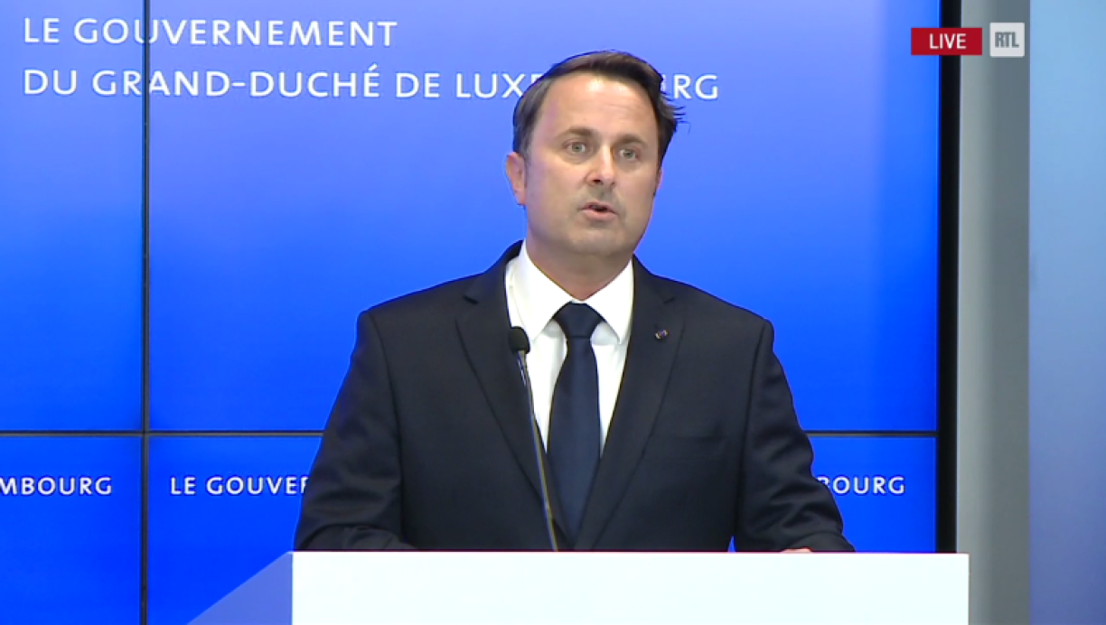 Xavier Bettel lors de la conférence de presse du 25 mai 2020