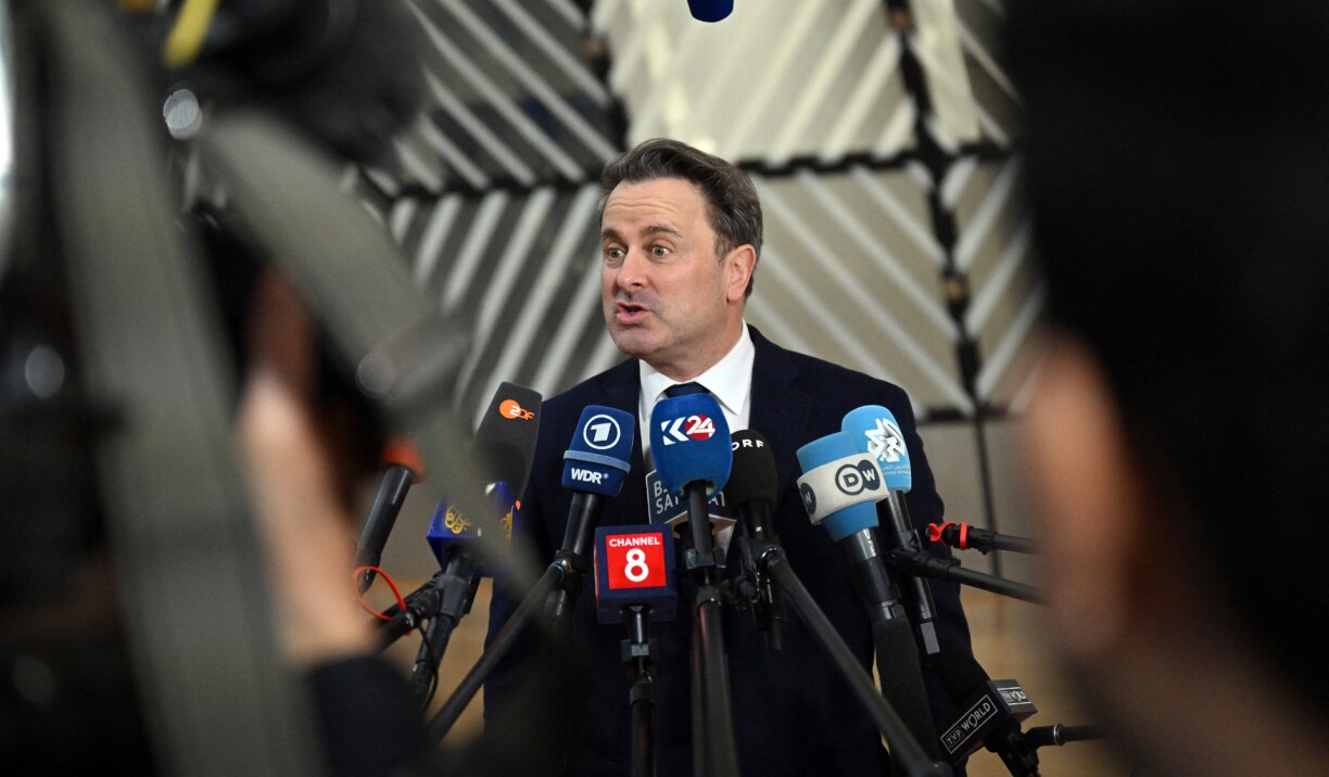 Luxembourg FM Xavier Bettel attending an EU Foreign Ministers' meeting in Brussels on 24 February 2025.