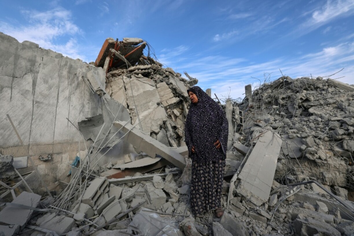 The aftermath of an Israeli strike at Bureij refugee camp in central Gaza -- bodies are often trapped under rubble