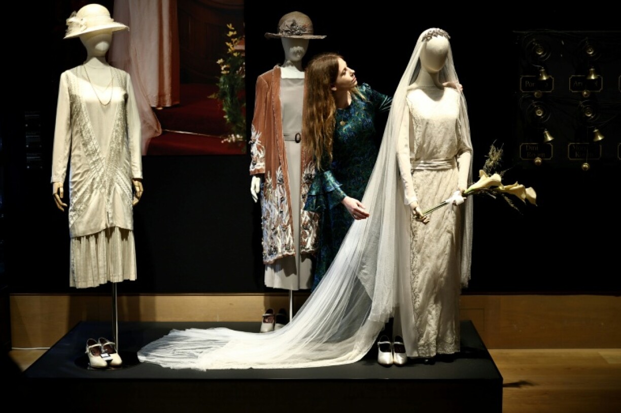 The wedding dress worn by Donwton Abbey character Lady Mary
