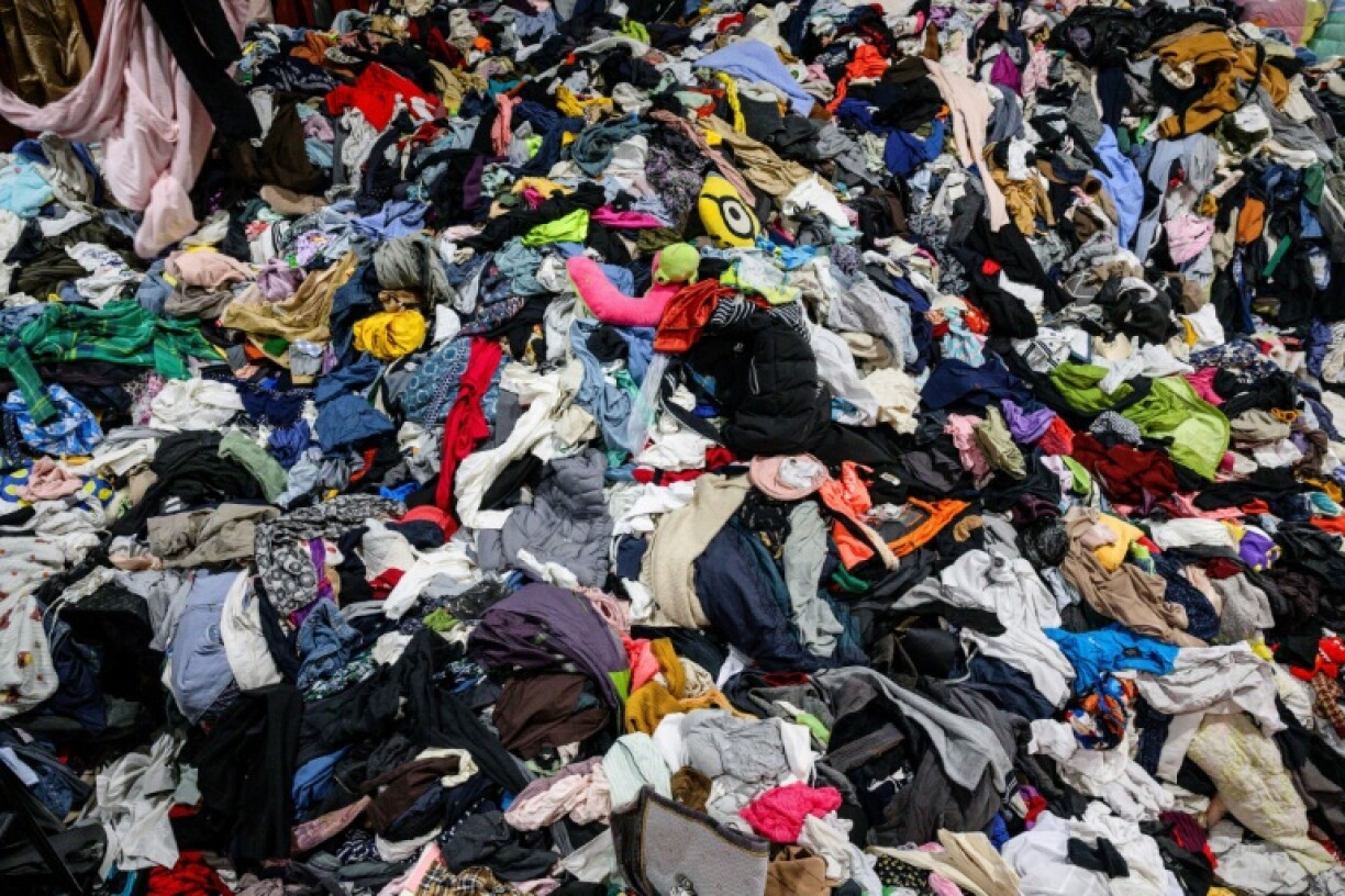 Most modern clothes are made of synthetic materials like nylon and polyester, which are essentially plastic and do not biodegrade in landfills, industry data shows