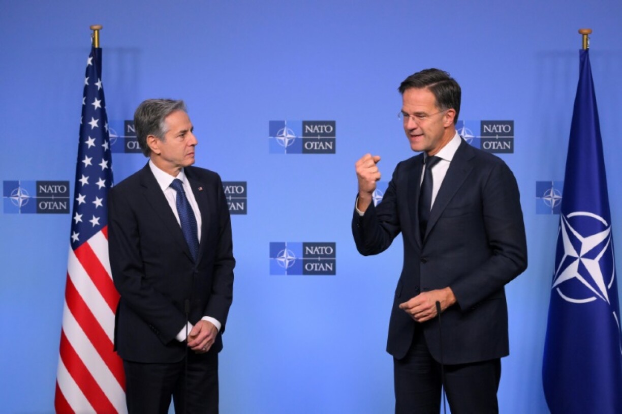 US Secretary of State Antony Blinken -- who was welcomed by NATO chief Mark Rutte for his last visit to the alliance -- gave no indication of a policy shift on Ukraine membership