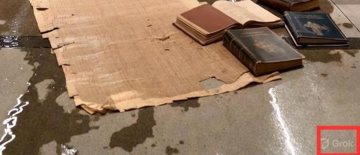 Screenshot of the falsely shared image shared on Facebook, with the Grok watermark highlighted by AFP