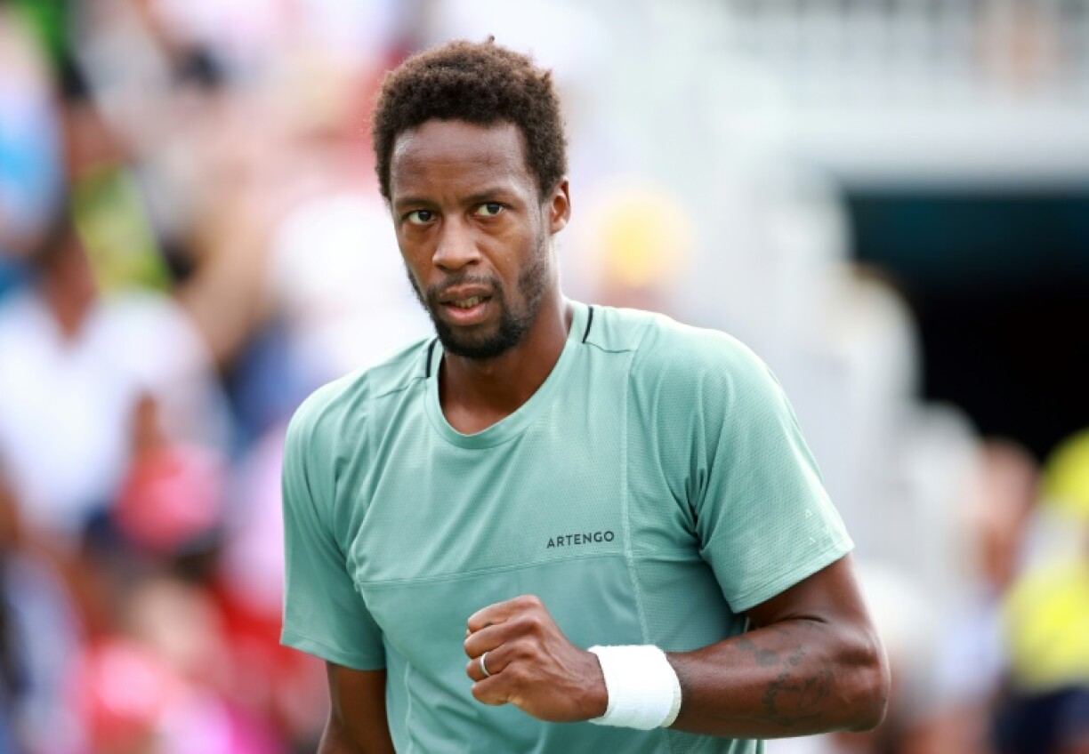 Le Français Gaël Monfils lors de son match victorieux face à l'Américain Christopher Eubanks, le 7 août 2023 à Toronto