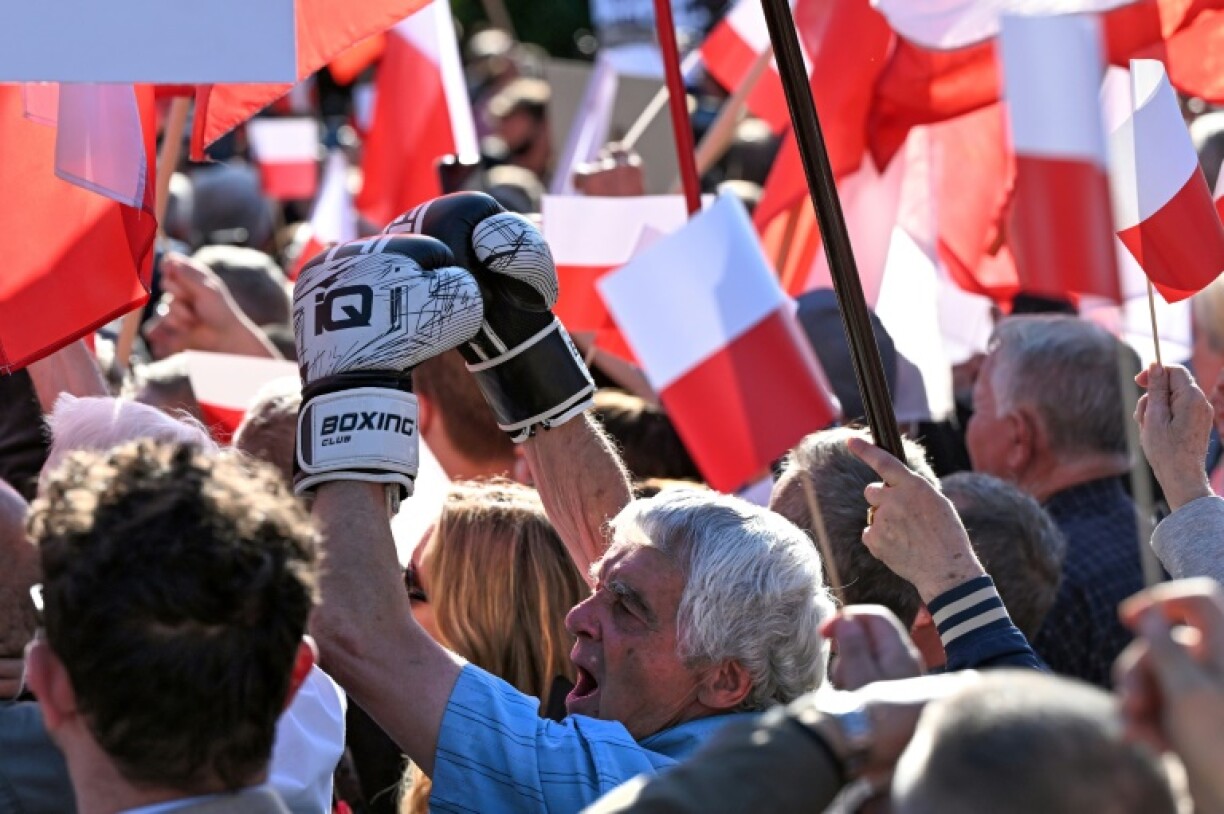 Dernier meeting de campagne du candidat conservateur Karol Nawrocki, le 30 mai 2025 à Biala Podlaska