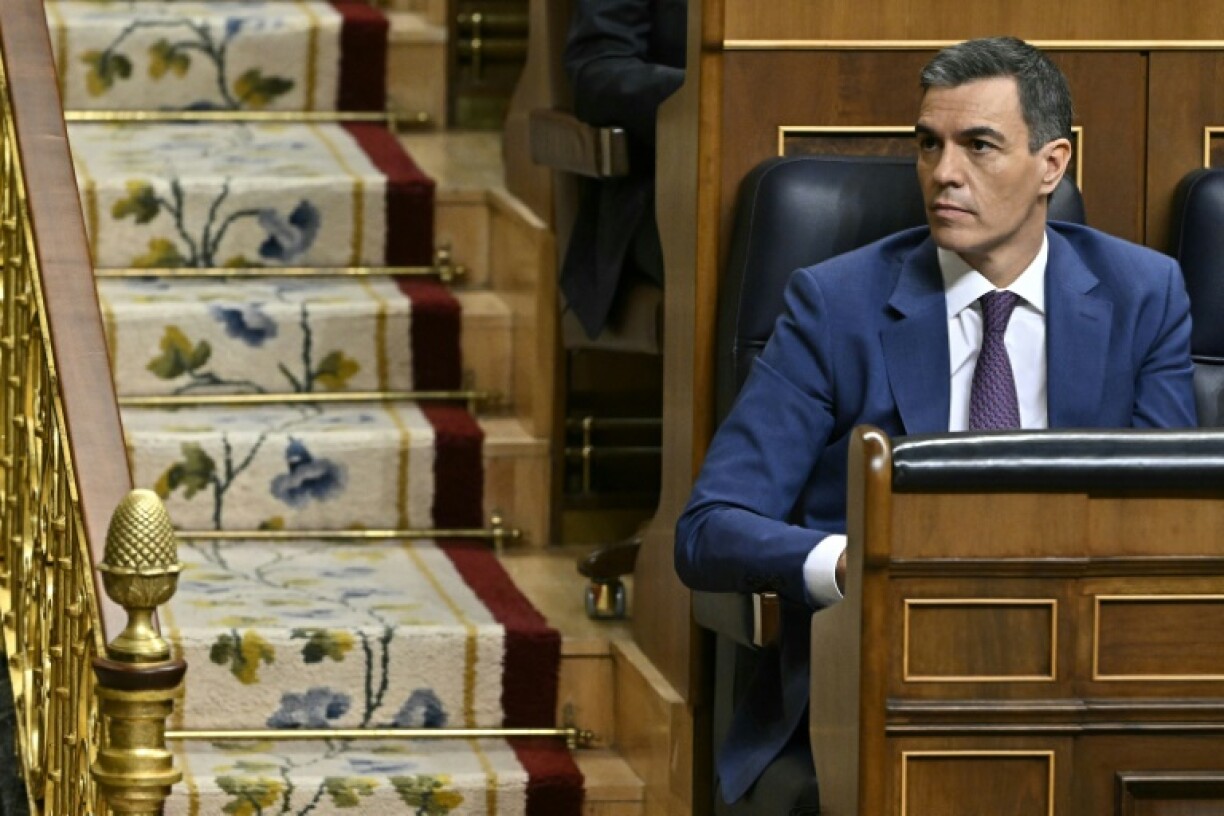 Le Premier ministre espagnol Pedro Sanchez au Congrès, avant un vote pour élire le prochain Premier ministre, le 16 novembre 2023 à Madrid
