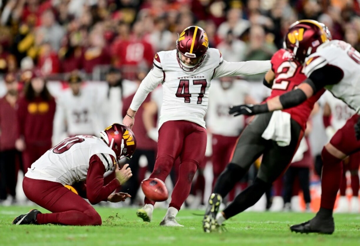 Zane Gonzalez kicked the game-winning field goal as the Washington Commanders won at the Tampa Bay Buccaneers in the NFC Wild Card round of the playoffs.
