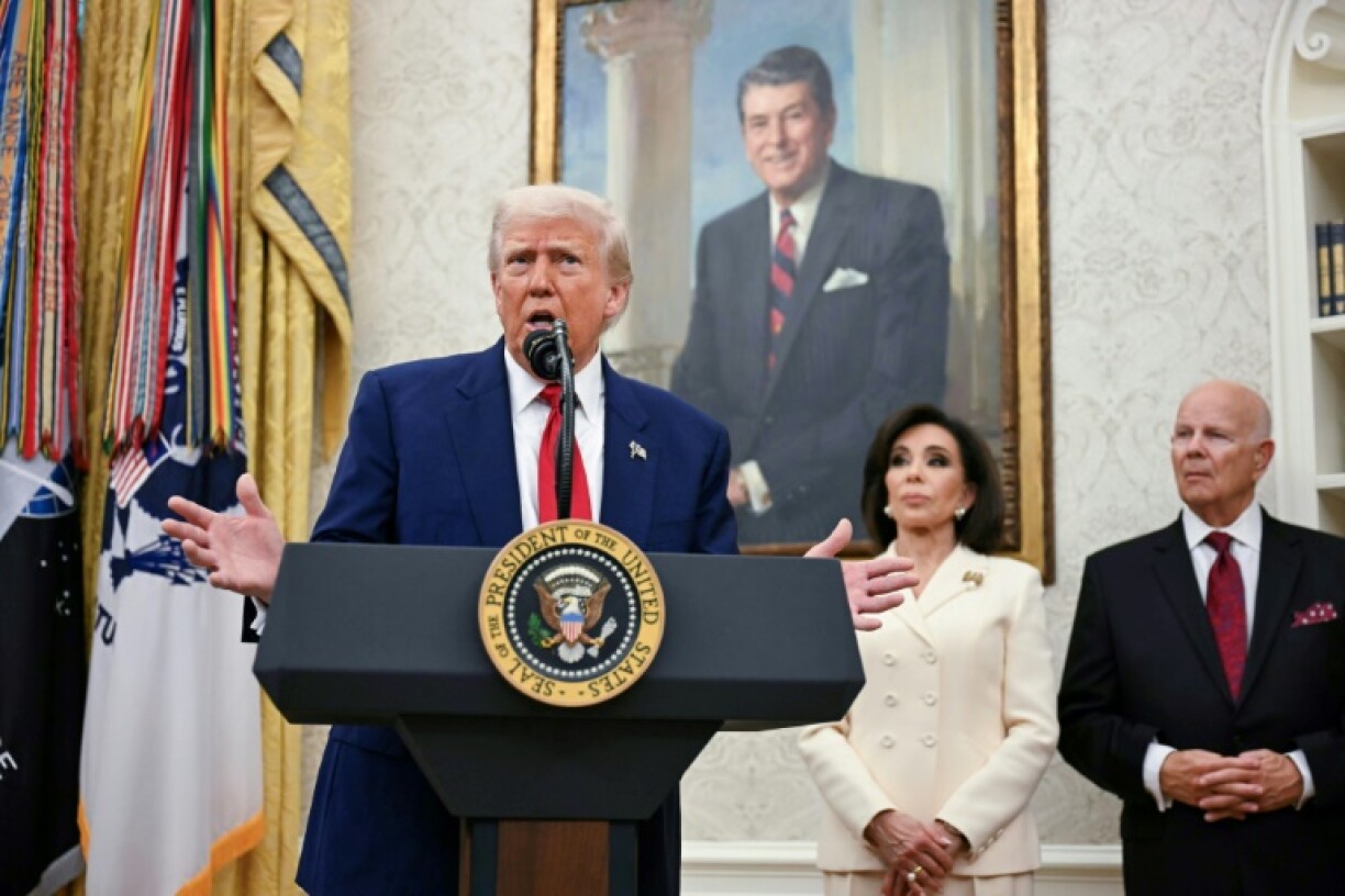 US President Donald Trump speaks at the White House