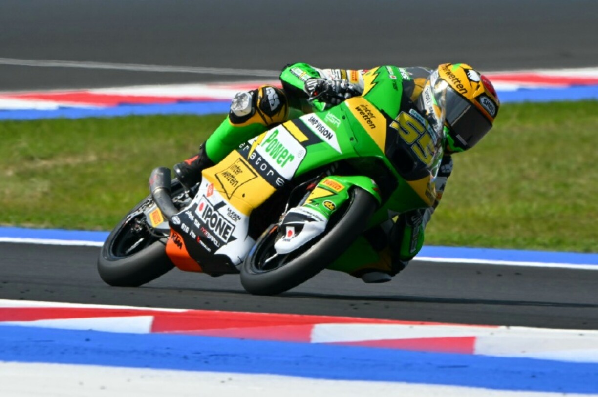 Swiss Moto3 rider Noah Dettwiler in action last month