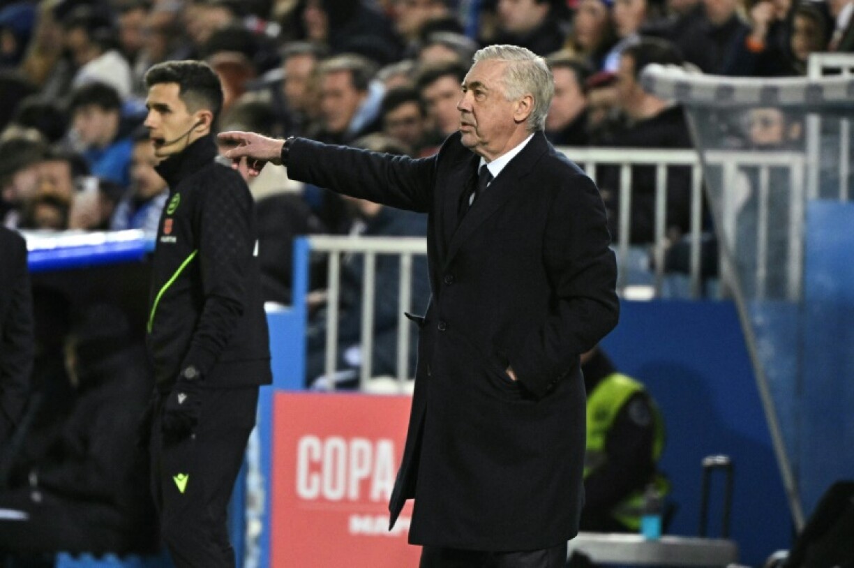 L'entraineur du Real Madrid Carlo Ancelotti lors du match de quart de finale de la Coupe du Roi contre le Club Deportivo Leganes au Stade Butarque Municipal à Leganes le 5 février 2025.