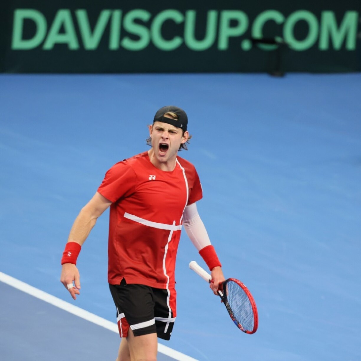 Belgium's Zizou Bergs became over-excited in his deciding rubber against Cristian Garin and collided with the Chilean who refused to continue