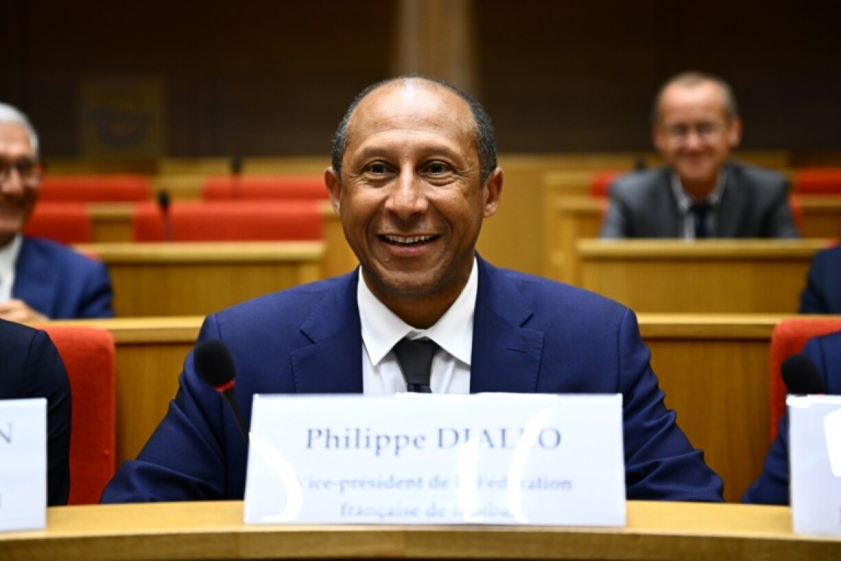 Le président par intérim de la Fédération française de football (FFF), Philippe Diallo, lors d'une audition au Sénat, le 9 juin 2022 à Paris