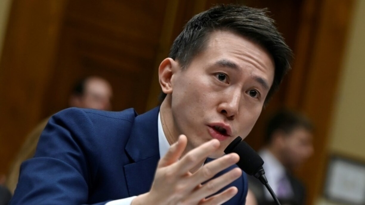 Le patron de TikTok, Shou Zi Chew, lors de son audition par le Congrès américain, le 23 mars 2023 à Washington