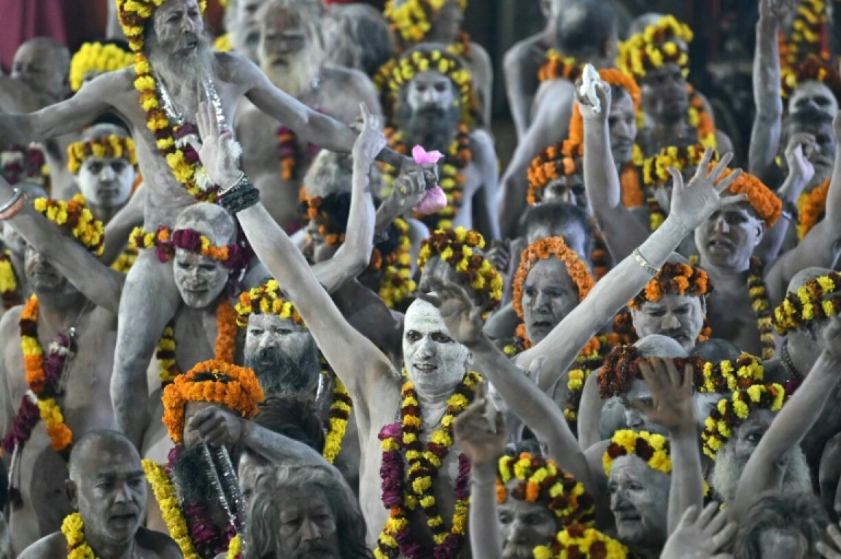 Naga Sadhus, or Hindu holy men, took part in the festival, which opened on January 13 and ends Wednesday
