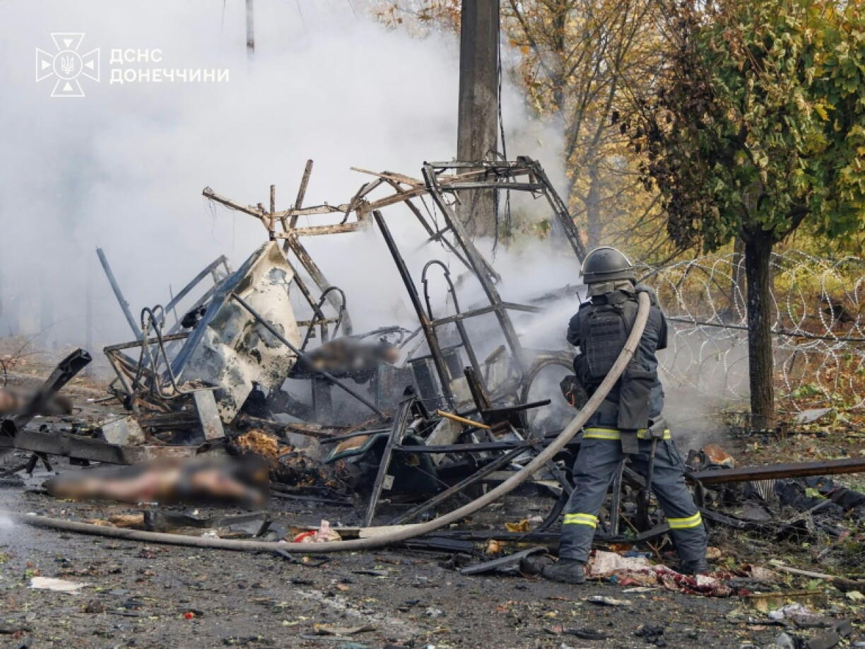 Police said the buses were hit by a glide bomb