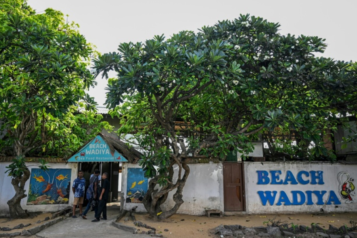 Photo de l'entrée du restaurant de fruits de mer Beach Wadiya,à Colombo au Sri Lanka, le 10 septembre 2026