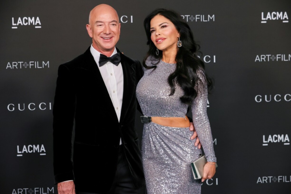 Jeff Bezos and Lauren Sanchez attend an event in 2021
