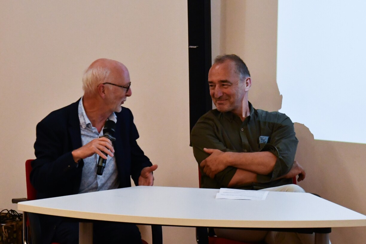 Benoît Collin (INAMI), à gauche et Christian Oberlé (CNS) se sont félicités de la collaboration entre les deux organismes (Photo: FGTB Luxembourg) Jacques Huchon, ex responsable des relations Internationales à l’UNMS et Jean-Claude Reding, vice-président de la Chambre des salariés du Luxembourg faisaient partie des intervenants de cette journée