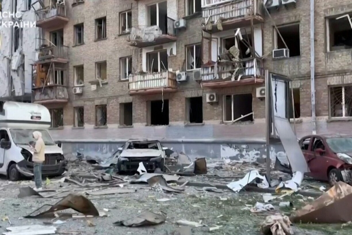 Russian missiles and drones ripped through apartment blocks in the Ukrainian capital Kyiv