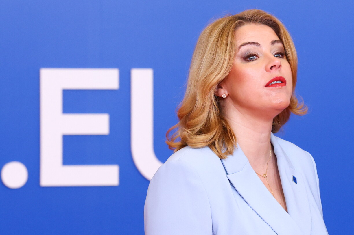 Déi lettesch Premierministesch Evika Silina Enn Abrëll beim Sommet vum EU-Conseil op Zypern.