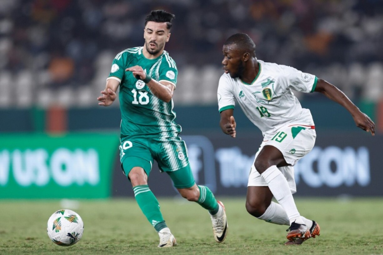 Mohamed Amoura (L) scored twice for Algeria against Somalia.