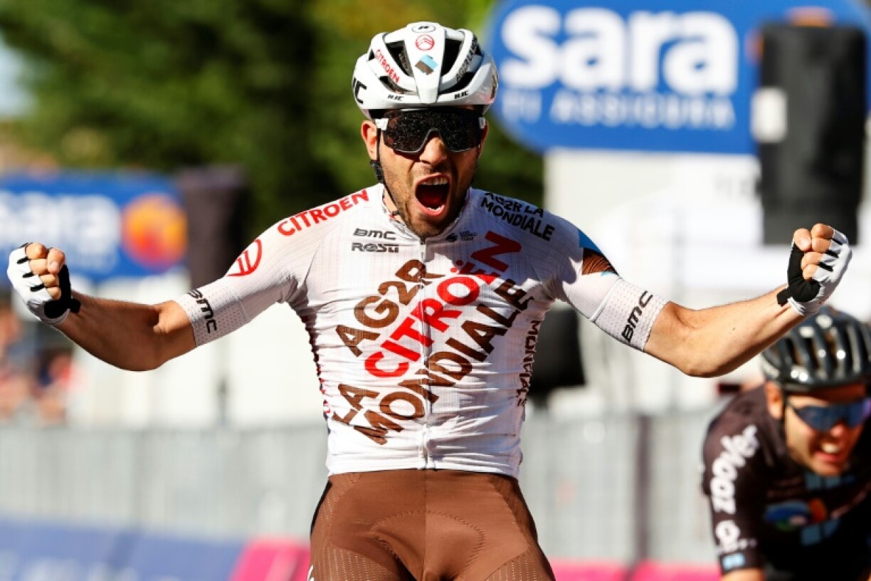 L'Italien Andrea Vendrame vainqueur de la 12e étape du Tour d'Italie, entre Sienne et Bagno di Romagna, le 20 mai 2021