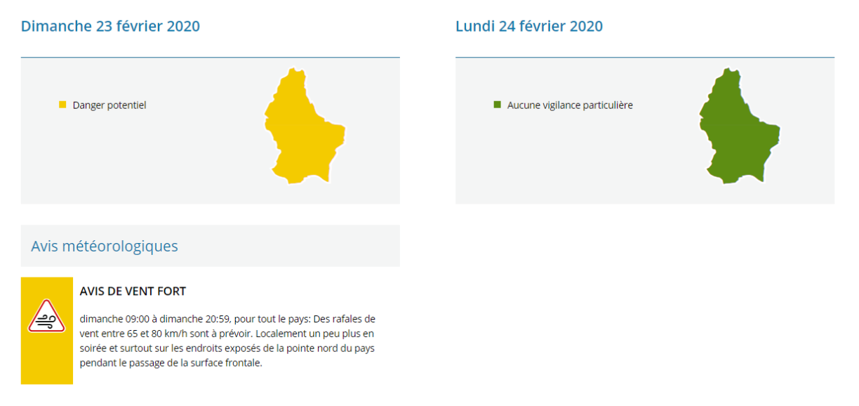 Avis de vent fort ce dimanche au Luxembourg