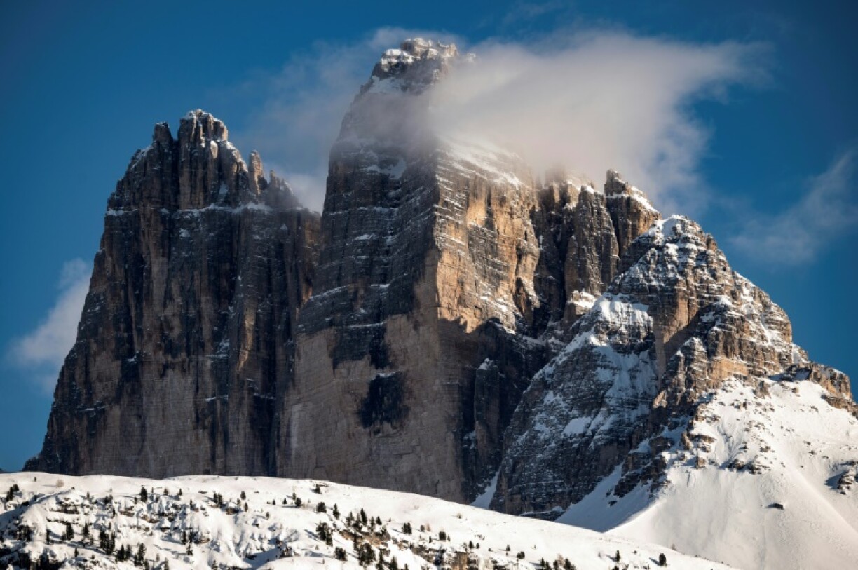 Les Tre Cime di Lavaredo, dans les Dolomites, le 20 janvier 2021 en Italie