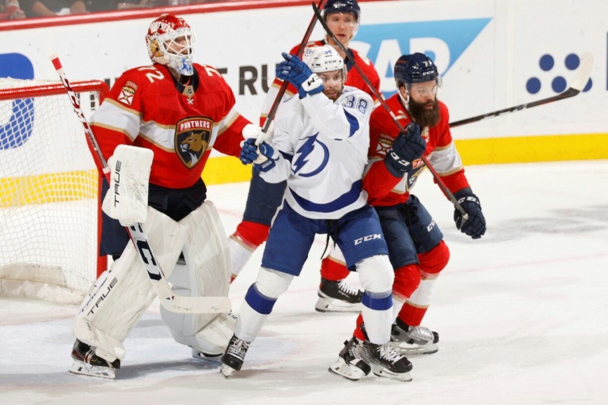The Florida Panthers, in red, and Tampa Bay Lightning, in white, will each host an NHL outdoor game in 2026 in Florida's warm climate
