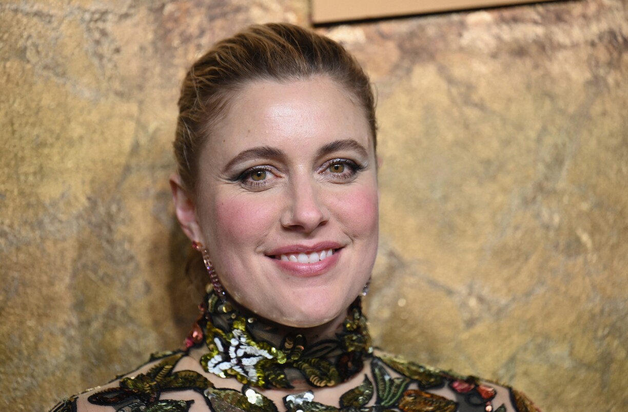 US actress and writer Greta Gerwig arrives for The Albies hosted by the Clooney Foundation at the New York Public Library in New York City on September 28, 2023.