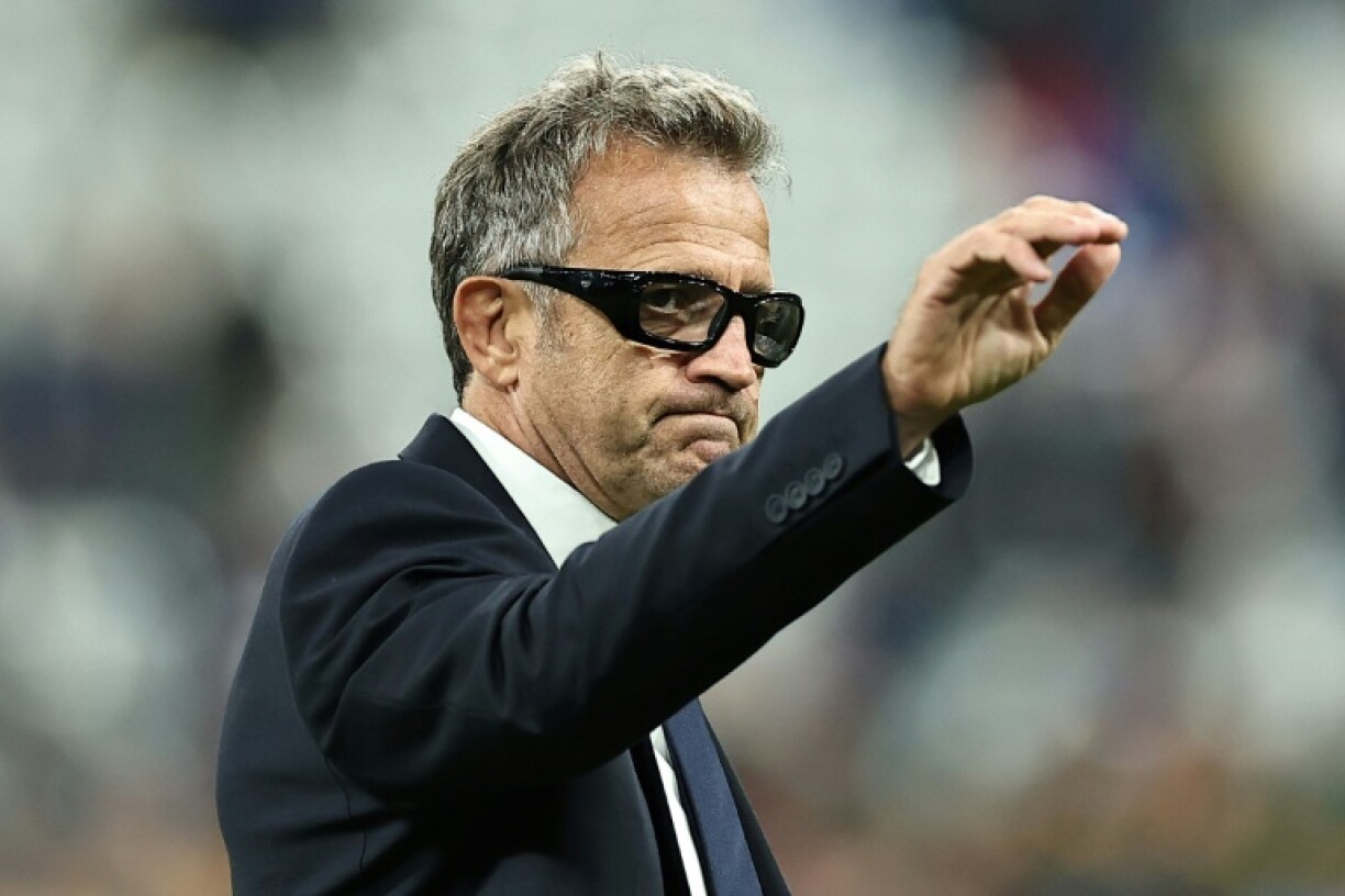 Le sélectionneur de l'équipe de France, Fabien Galthié, après la défaite lors du quart de finale de la Coupe du monde de rugby 2023 contre l'Afrique du Sud, à Saint-Denis, le 15 octobre 2023