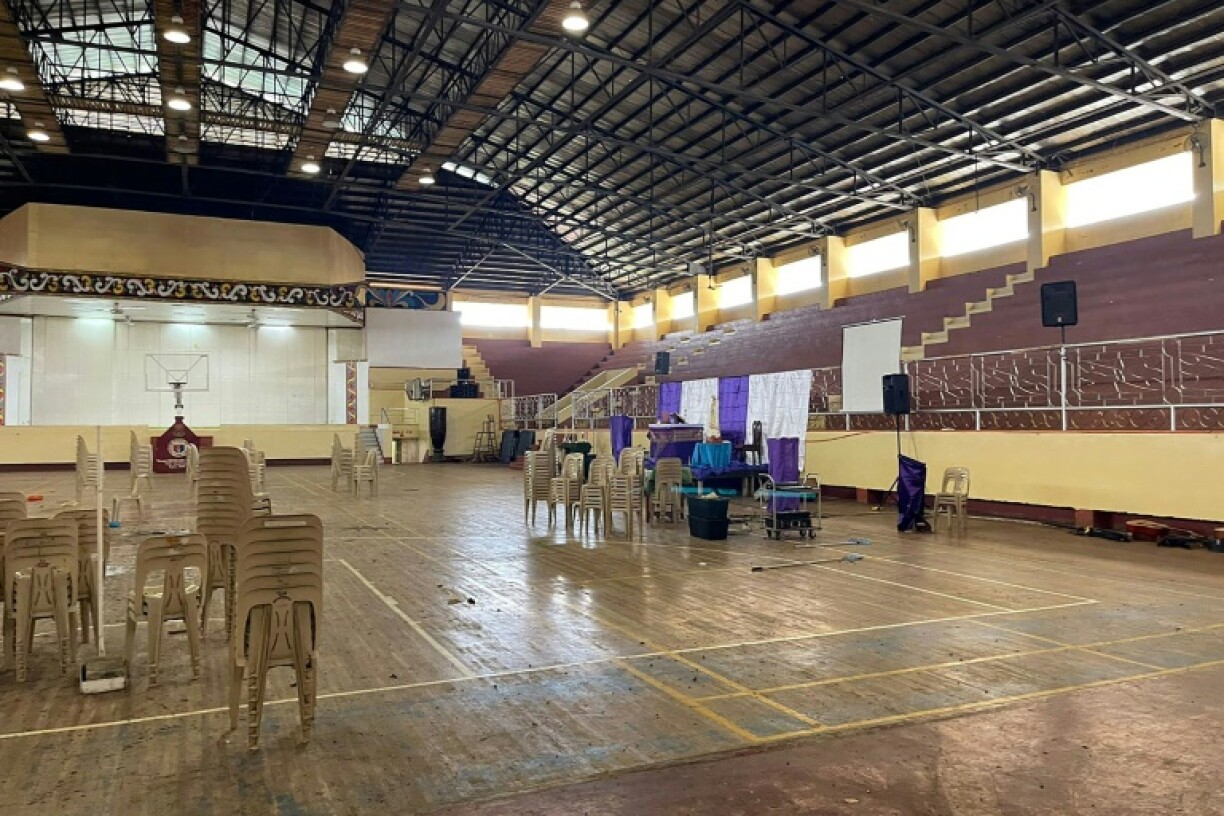 Le gymnase de l'université d'Etat de Mindanao, après un attentat à la bombe, le 3 décembre 2023 à Marawi, aux Philippines