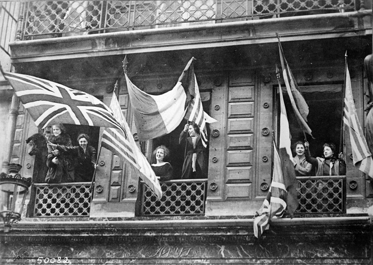Luxembourgers celebrating the liberation of their country in November 1918.