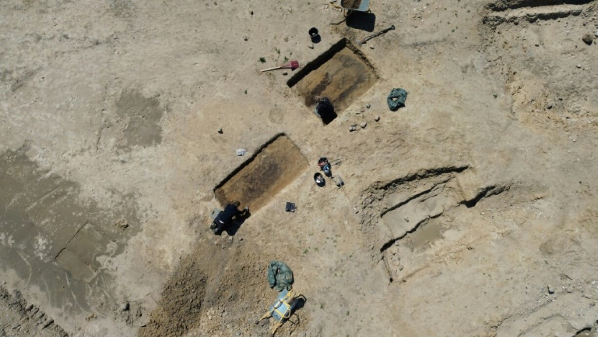 An aerial view of the site, where excavations are due to be completed this week