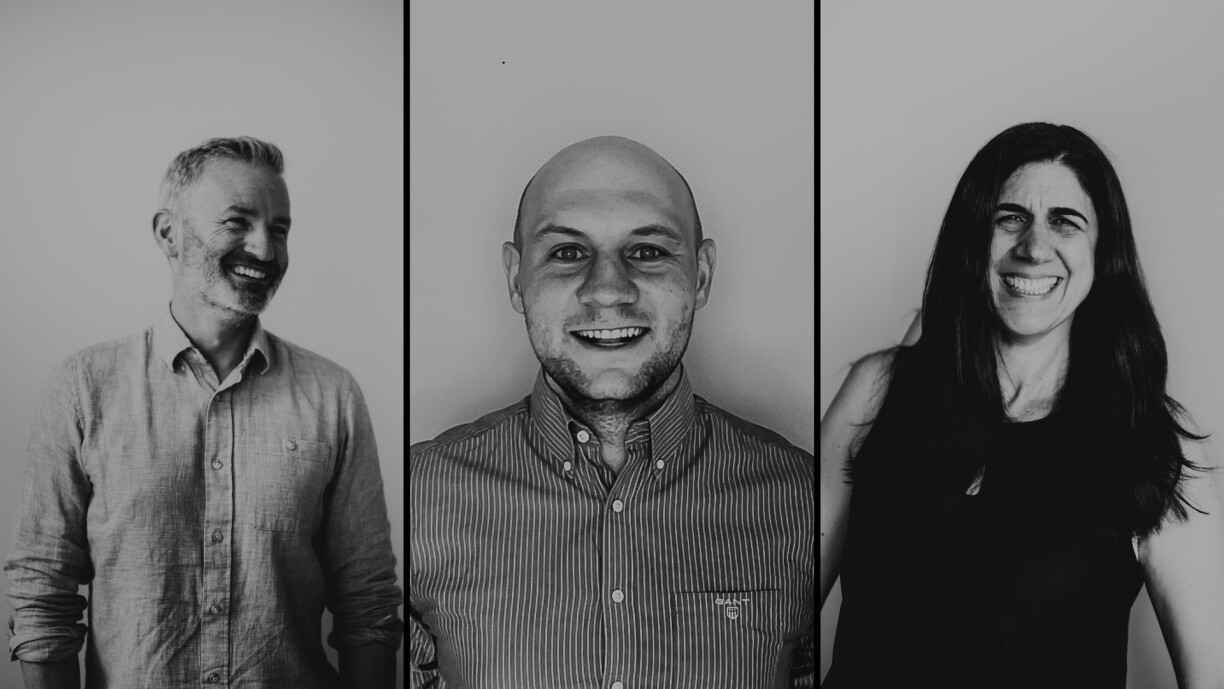 From left to right: Rob Shaw, Shane Sweeney, María Laura Halladjian.