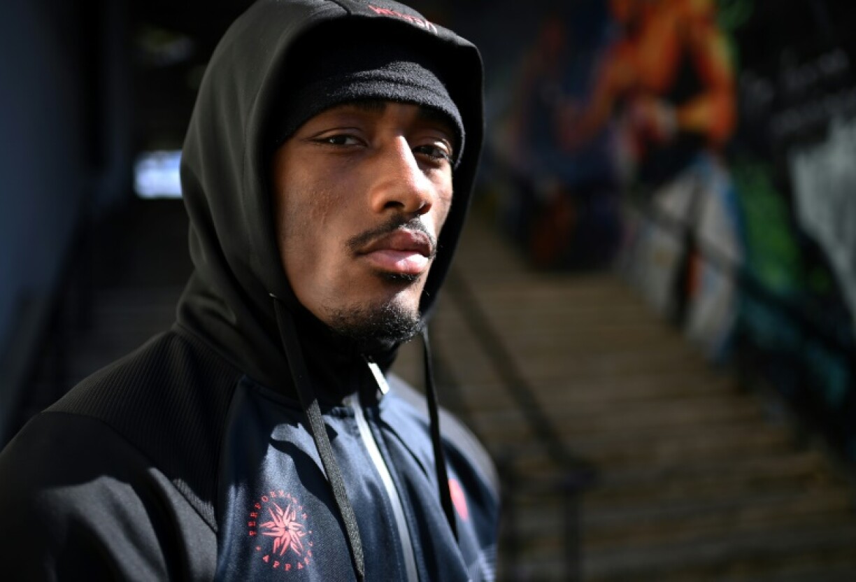 Le boxeur français Bakary Samaké à Torcy, le 14 mars 2023 à quatre jours de son combat international chez les super-welters