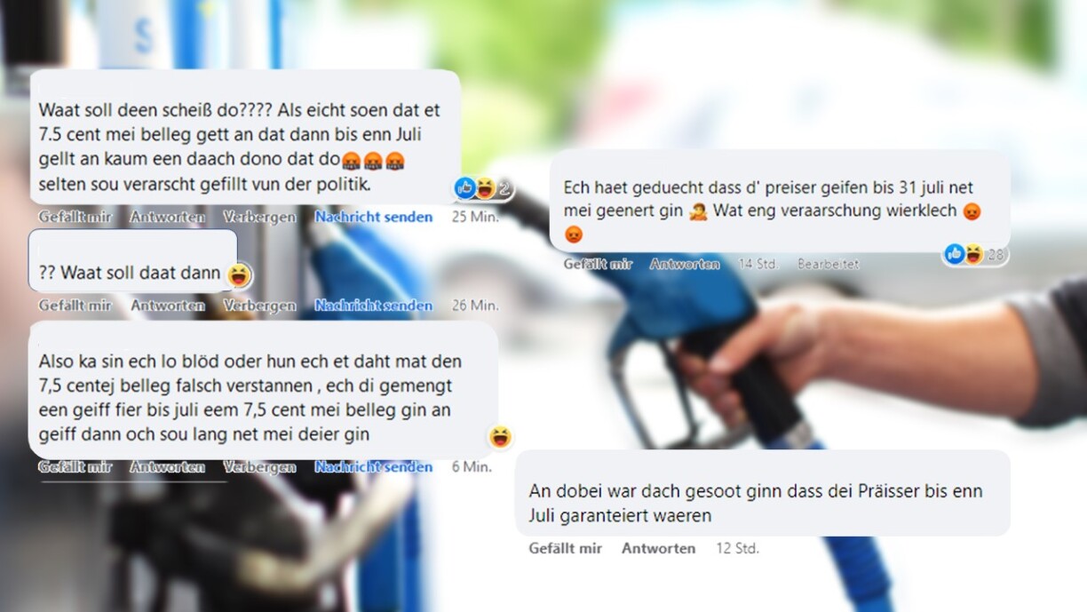 Op Facebook gouf et vill Diskussioun, well d'Pëtrolspräisser trotz Remise geklomme sinn.