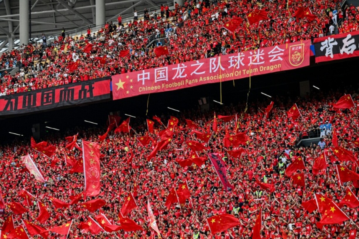 Chinese fans at a World Cup qualifying match in Chongqing last month. China languish at 94th in FIFA's world rankings, consistently disappointing their vast fanbase