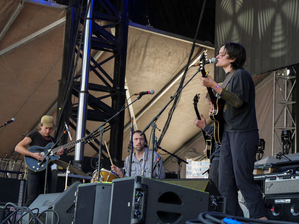 Big Thief performing at The National's Homecoming festival in Cincinnati, Ohio - April 29, 2018.
