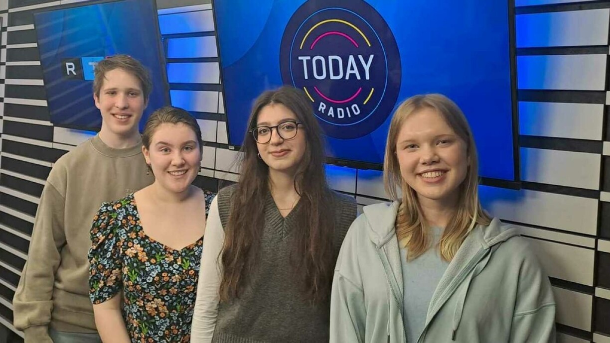 Melissa talked with Kristof, Maria, Chiara, and Sofiia (presented from left to right) from Lycee Lënster.
