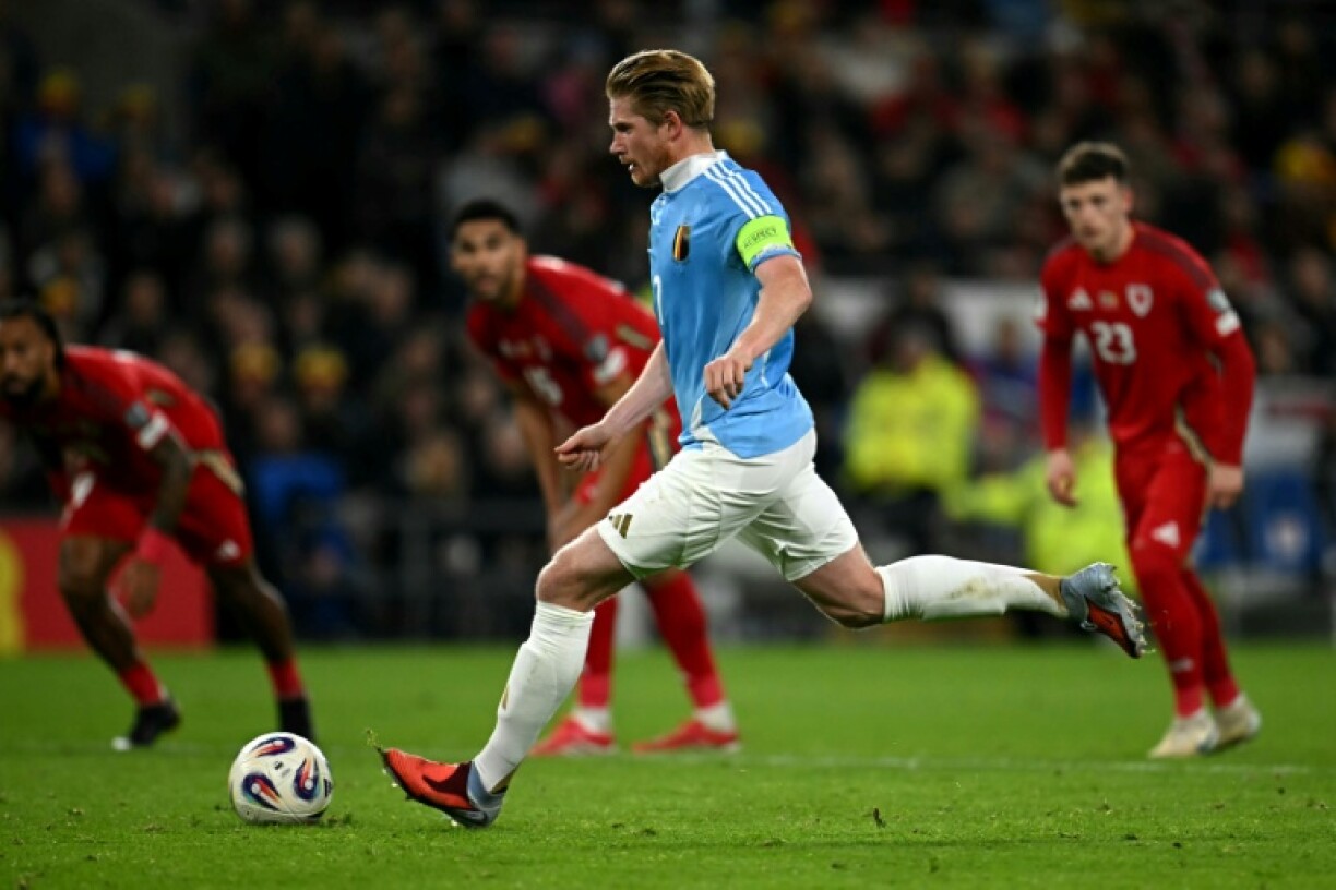 Kevin De Bruyne scored two penalties in Belgium's win against Wales in Cardiff