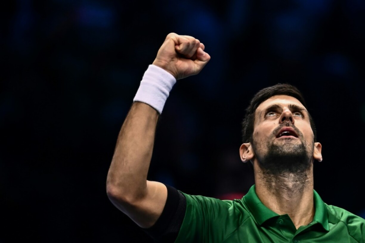 Le Serbe Novak Djokovic après sa victoire face à Casper Ruud le 20 novembre 2022 aux Masters à Turin