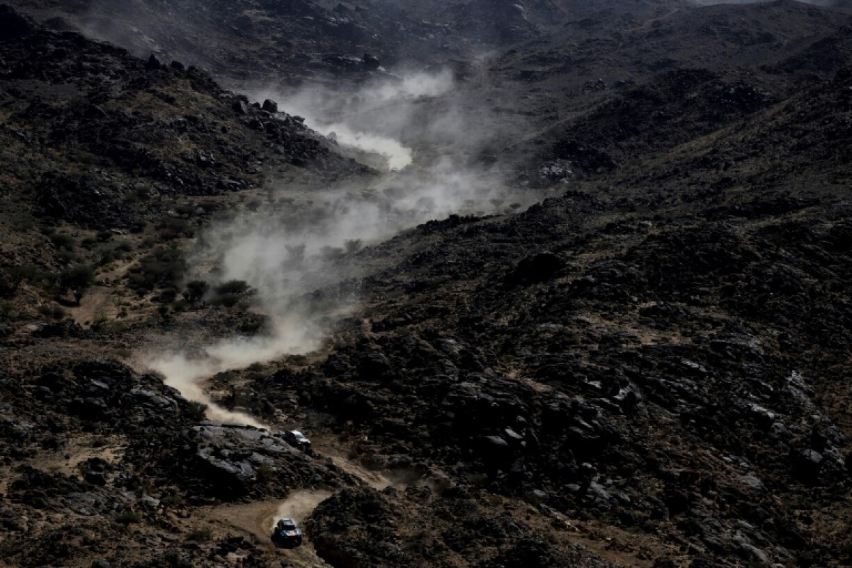 Drivers compete in stage 1 of the Dakar Rally around Bisha