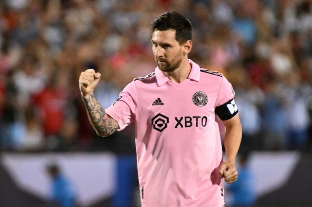Lionel Messi vient de marquer sur penalty pour Miami contre Dallas en Leugue's Cup le 6 août 2023 à Frisco au Texas