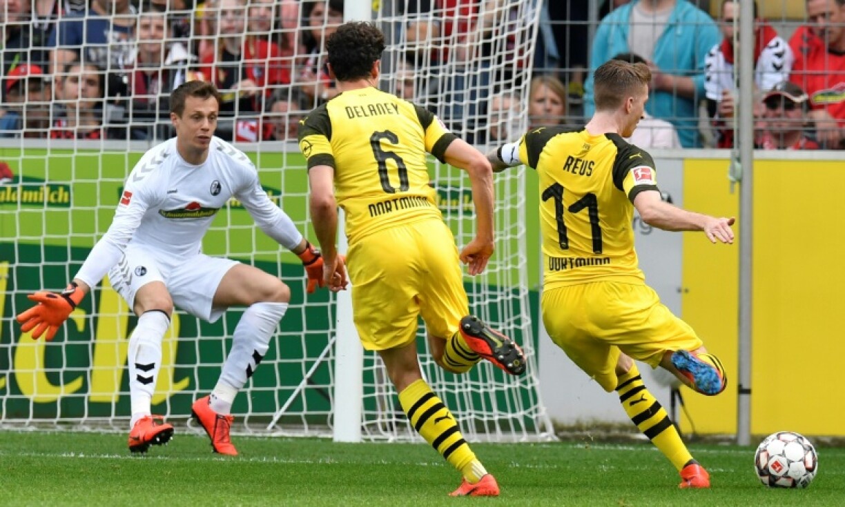 Den Dortmunder Kapitän an Aktioun: de Marco Reus!